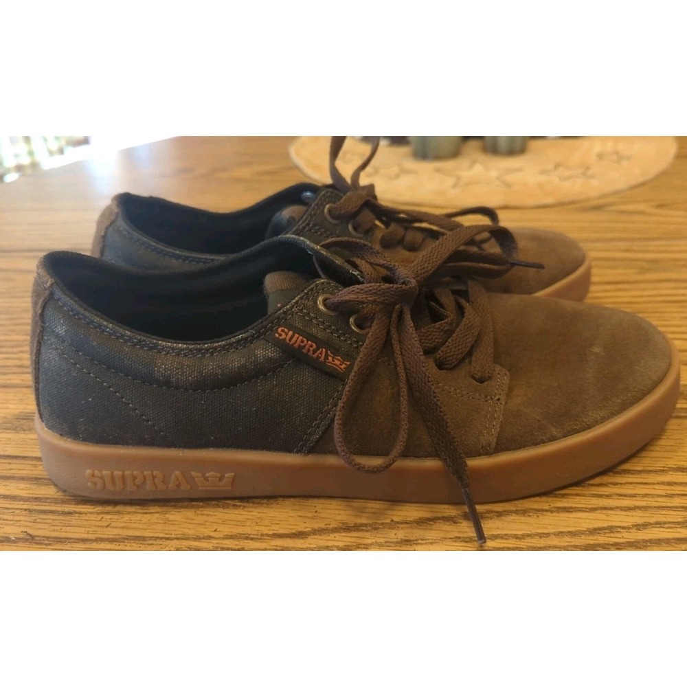 Supra Men's Stacks Vulc II 2.0 Low Top Sneaker Shoes Brown Suede/Black US‎ 7.5